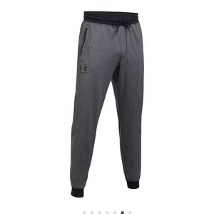 Men's L Gray Athletic Jogger Pants with Black Waistband